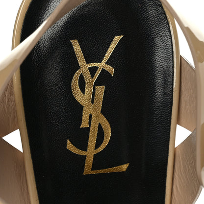 Saint Laurent Patent Tribute 105 Platform Sandals 40 Nude Powder 6 of 7