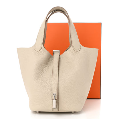 Hermes Taurillon Clemence Picotin Lock 18 PM Gris Perle 11 of 11