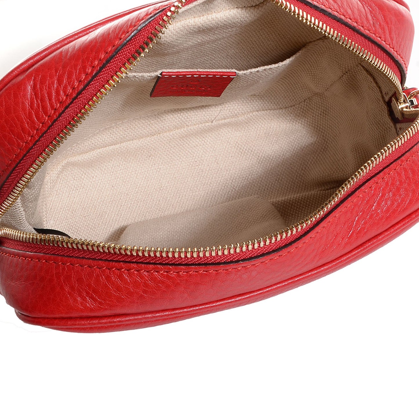 Pebbled Calfskin Small Soho Disco Bag Vibrant Red