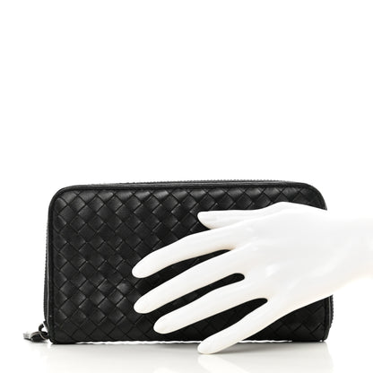 Bottega Veneta Nappa Intrecciato Zip Around Wallet Black 2 of 9