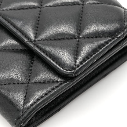 Chanel Lambskin Quilted Large Gusset Flap Wallet Black 17 of 19