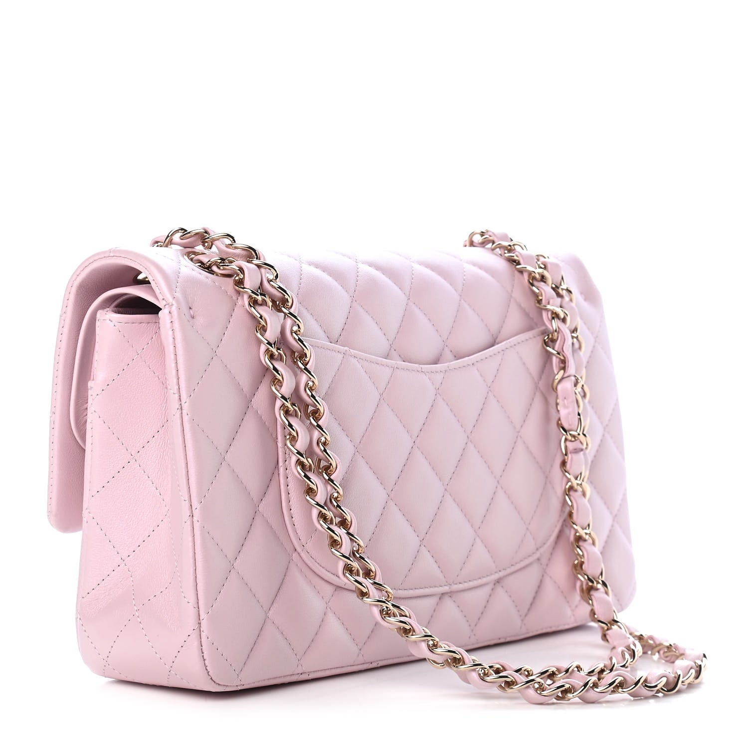 Chanel Iridescent Calfskin Quilted Medium Double Flap Light Pink 3 of 9