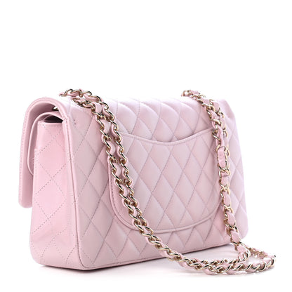 Chanel Iridescent Calfskin Quilted Medium Double Flap Light Pink 3 of 9