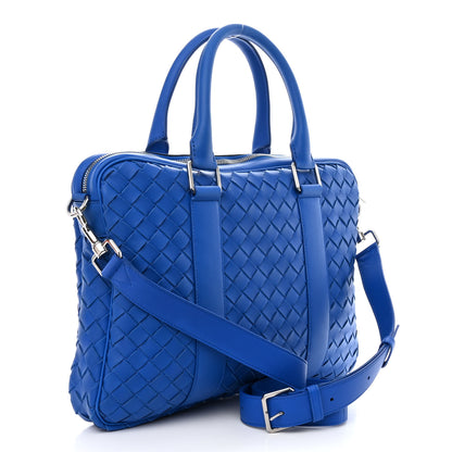 Bottega Veneta Nappa Intrecciato Medium Briefcase Blue 3 of 10