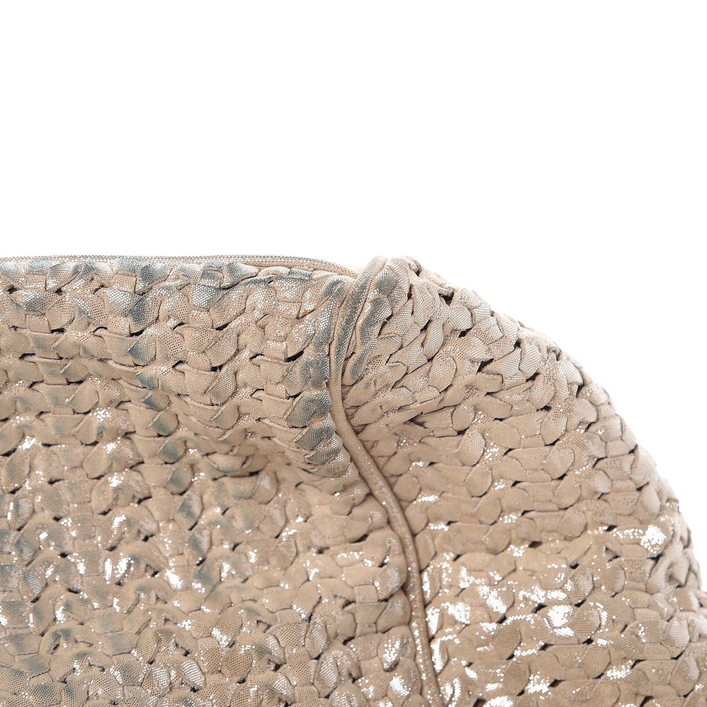 Metallic Suede Woven Lady Dior Shopping Tote Gold