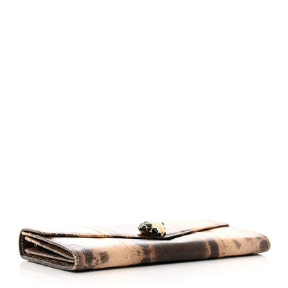 Bulgari Karung Calfskin Serpenti Forever Long Wallet Brown 4 of 8
