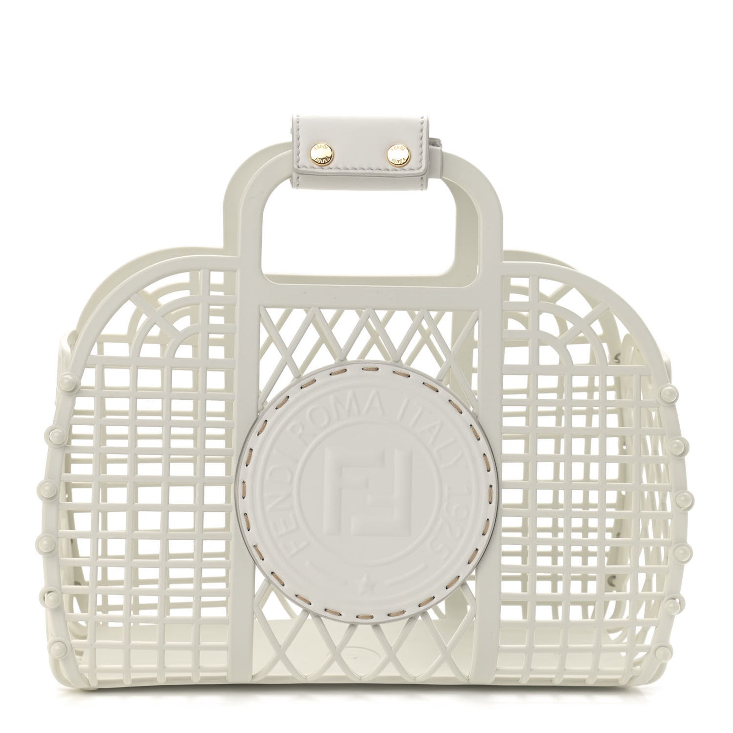 Recycled Plastic Vitello Liberty Matte Small Fendi Basket White Ice