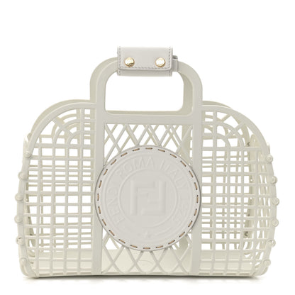 Fendi Recycled Plastic Vitello Liberty Matte Small Fendi Basket White Ice 1 of 11