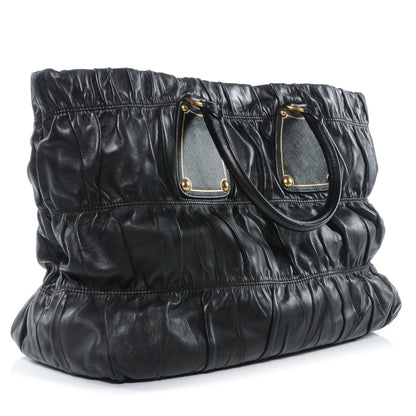 Prada Nappa Leather Gaufre Tote Nero Black 3 of 7