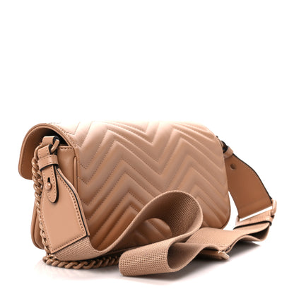 Gucci Calfskin Matelasse Monochrome GG Marmont Crossbody Shoulder Bag Camelia Winter Rose 3 of 11