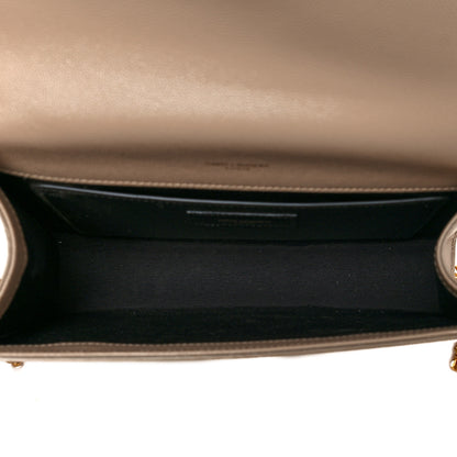 Saint Laurent Grain De Poudre Medium Monogram Kate Satchel Dark Beige 4 of 10