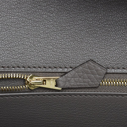 Hermes Taurillon Clemence Birkin 30 Etain 9 of 34