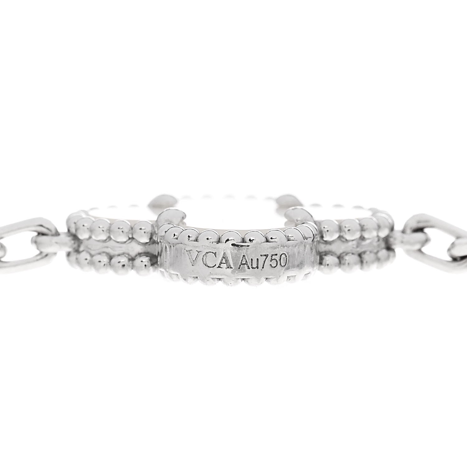 Van Cleef & Arpels 18K White Gold Mother of Pearl 5 Motifs Vintage Alhambra Bracelet 3 of 4