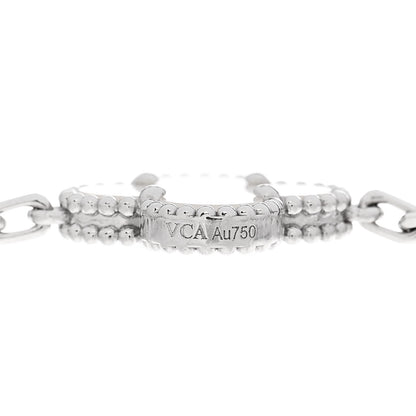 Van Cleef & Arpels 18K White Gold Mother of Pearl 5 Motifs Vintage Alhambra Bracelet 3 of 4