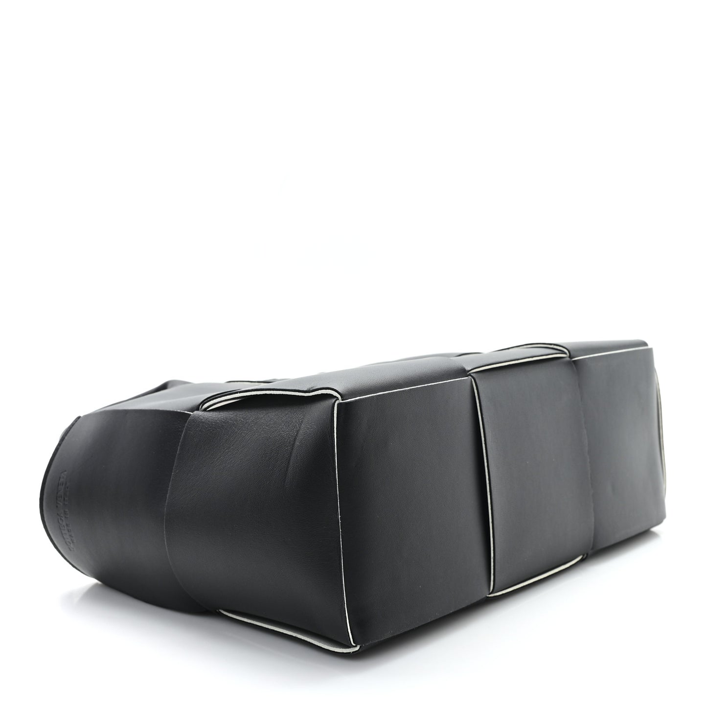 Nappa Maxi Intrecciato Small Arco Tote Black White