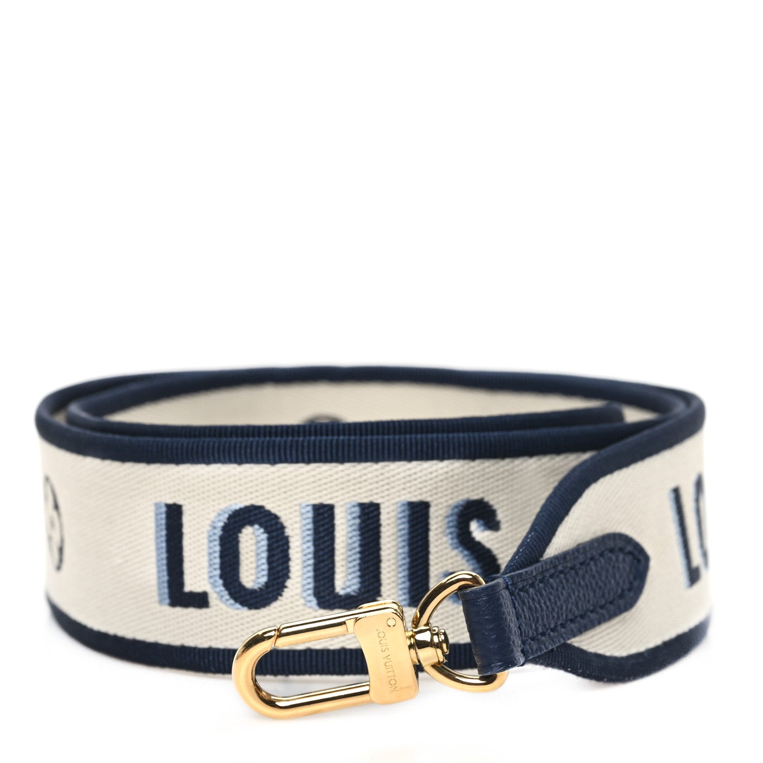 Louis Vuitton Jacquard Bandouliere Shoulder Strap White Navy Blue 1 of 3