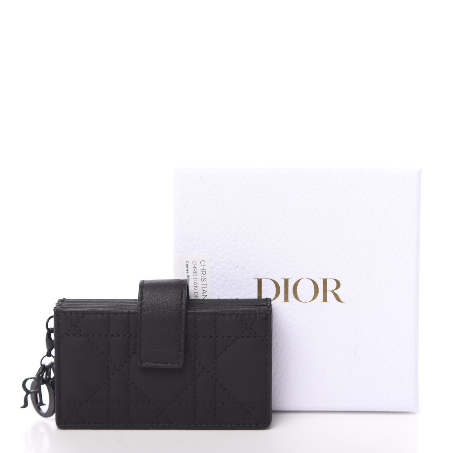 Christian Dior Ultra Matte Calfskin Cannage Lady Dior 5-Gusset Card Holder Black 7 of 7