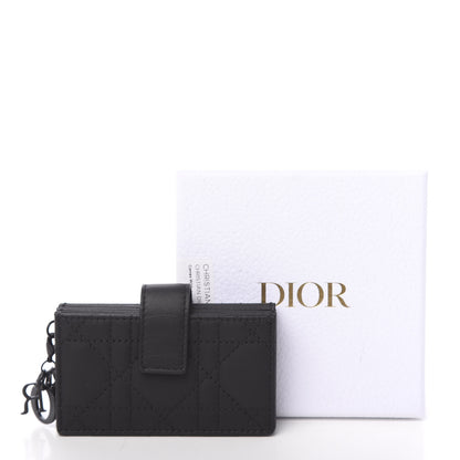 Christian Dior Ultra Matte Calfskin Cannage Lady Dior 5-Gusset Card Holder Black 7 of 7