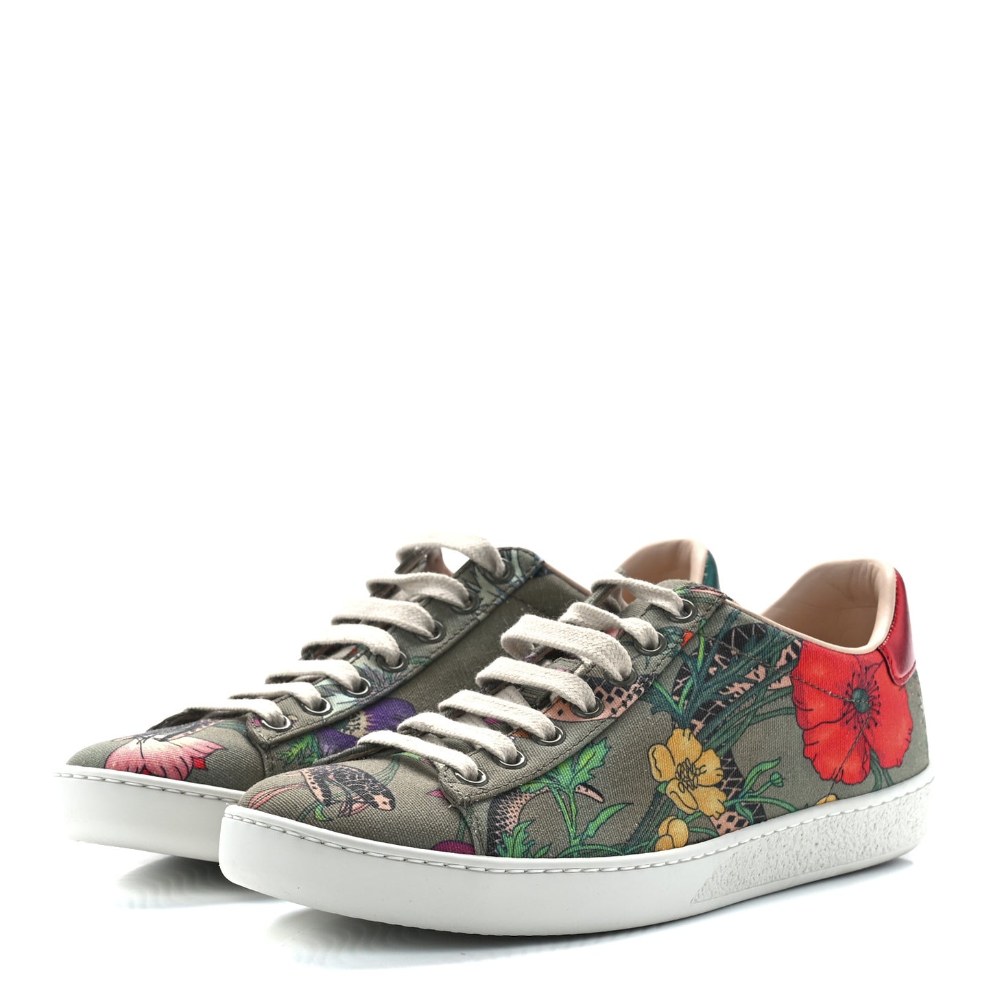 Canvas Flora Snake Print Womens Ace Sneakers 35.5 Militare Multicolor