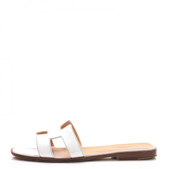 Box Calfskin Oran Sandals 38.5 White