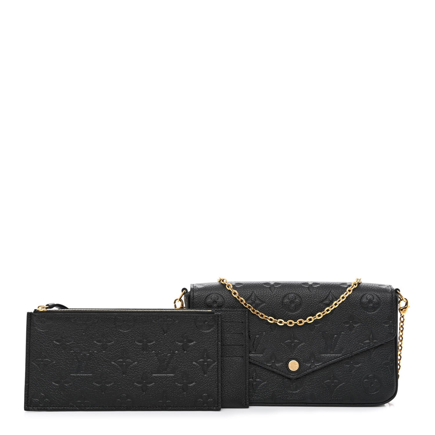 Louis Vuitton Empreinte Pochette Felicie Chain Wallet Black 1 of 13