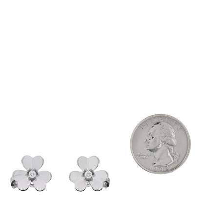 Van Cleef & Arpels 18K White Gold Diamond Small Frivole Earrings 2 of 5