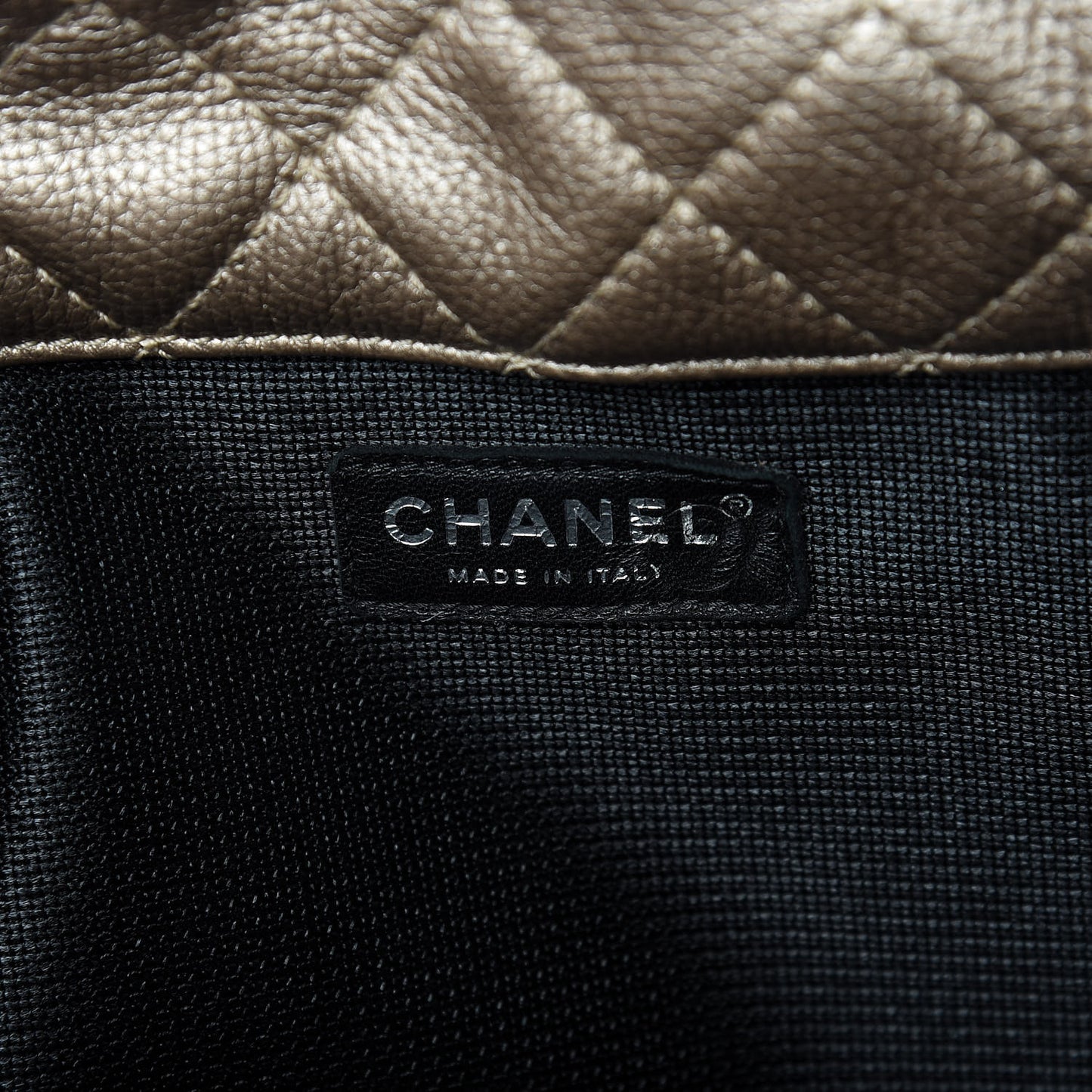 Metallic Calfskin Quilted XXL Travel Flap Bag Gold