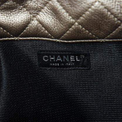 Chanel Metallic Calfskin Quilted XXL Travel Flap Bag Gold 6 of 10