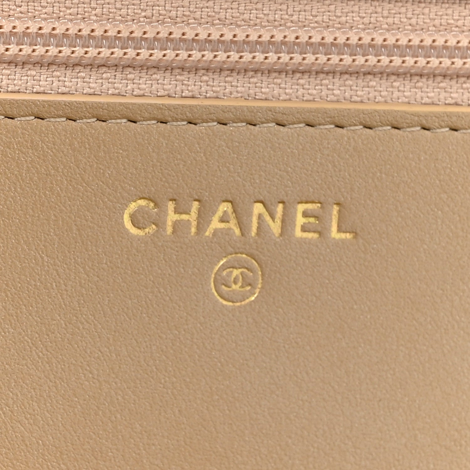Chanel Metallic Goatskin Quilted Chanel 19 Wallet On Chain WOC Gold 6 of 15