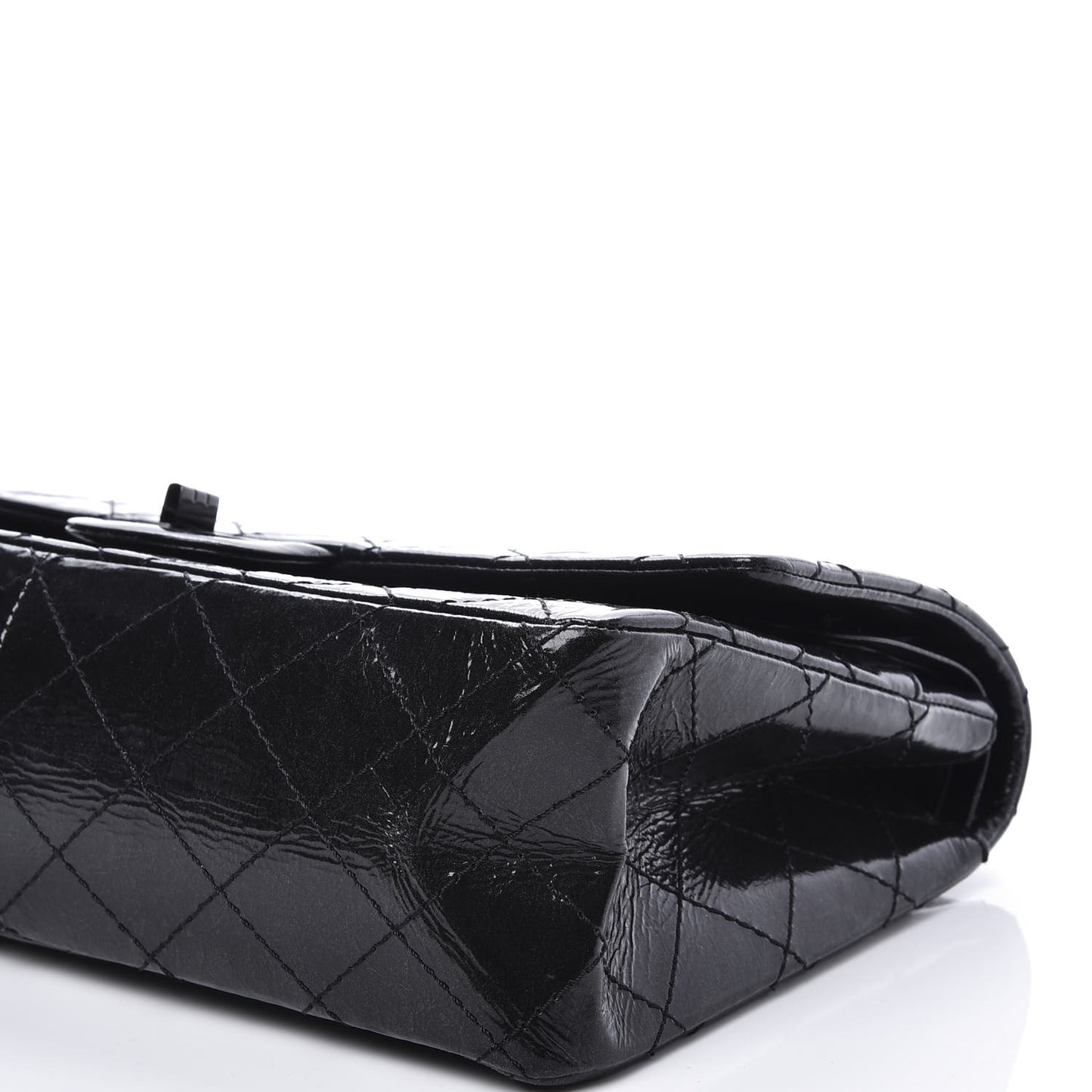 Distressed Patent Quilted 2.55 Reissue 226 Flap So Black