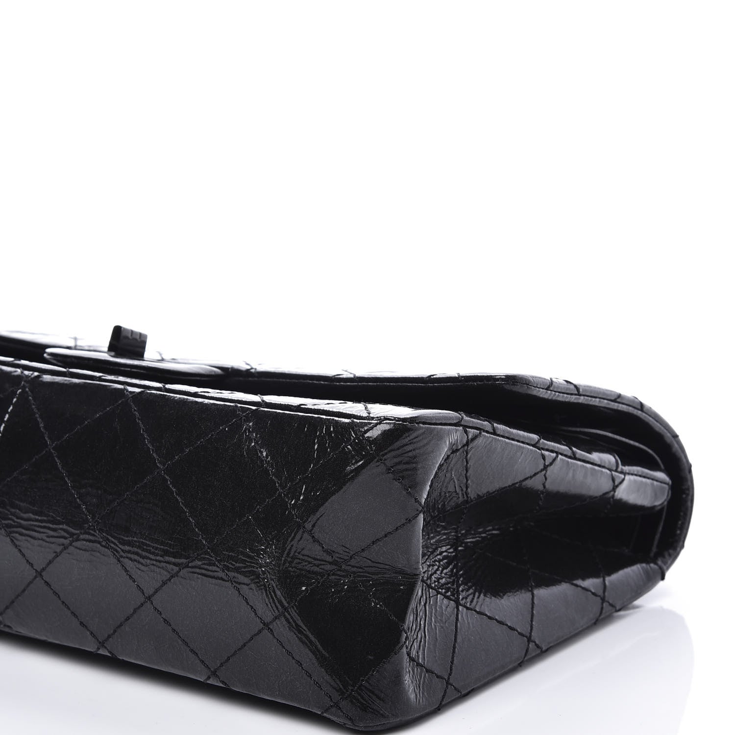 Chanel Distressed Patent Quilted 2.55 Reissue 226 Flap So Black 6 of 13