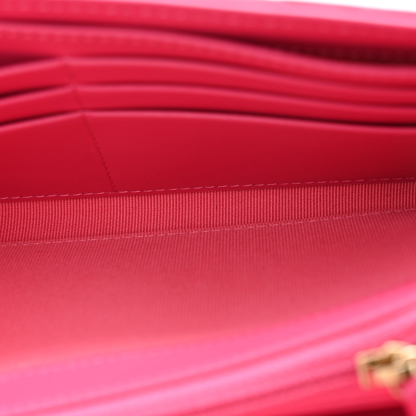 Lambskin Quilted Chanel 19 Flap Wallet Dark Pink