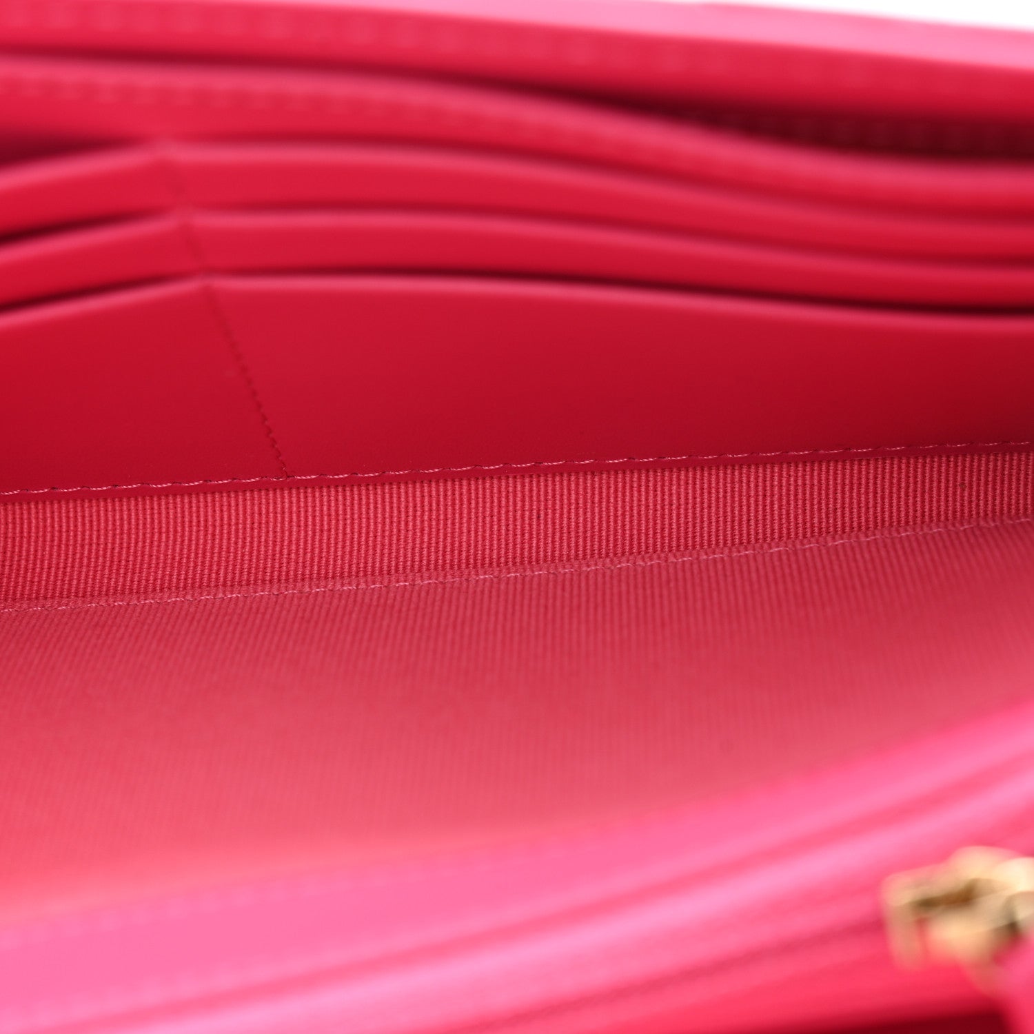 Chanel Lambskin Quilted Chanel 19 Flap Wallet Dark Pink 5 of 12