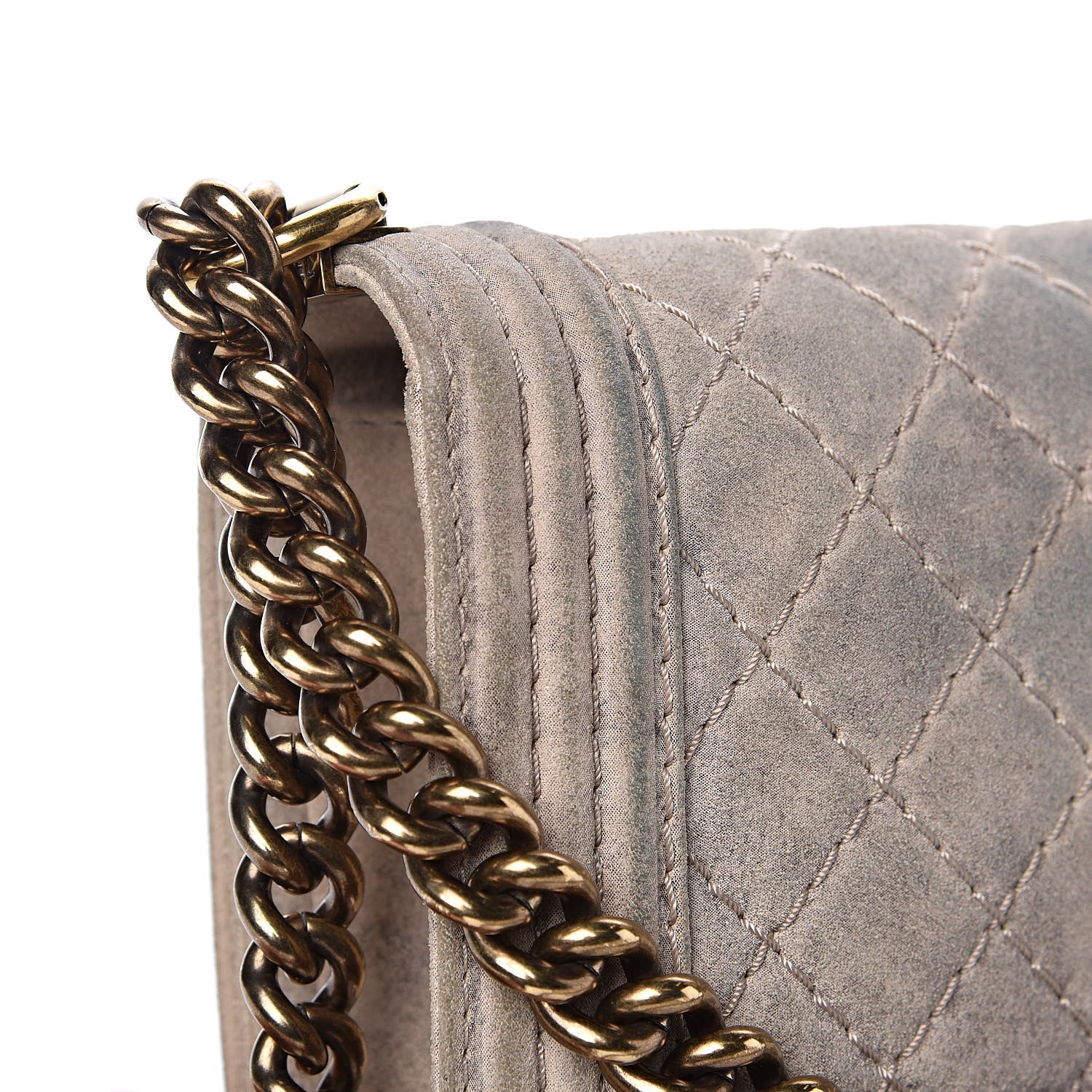 Chanel Iridescent Calfskin Quilted Medium Boy Flap Beige 12 of 13