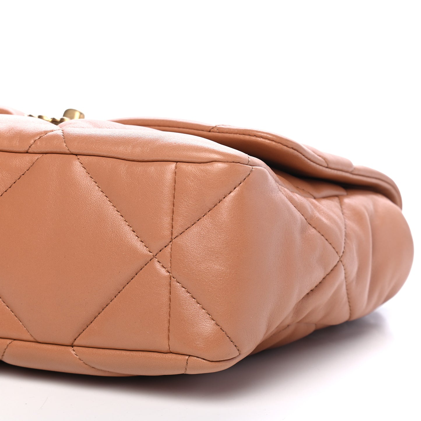 Lambskin Quilted Large Chanel 19 Flap Brown