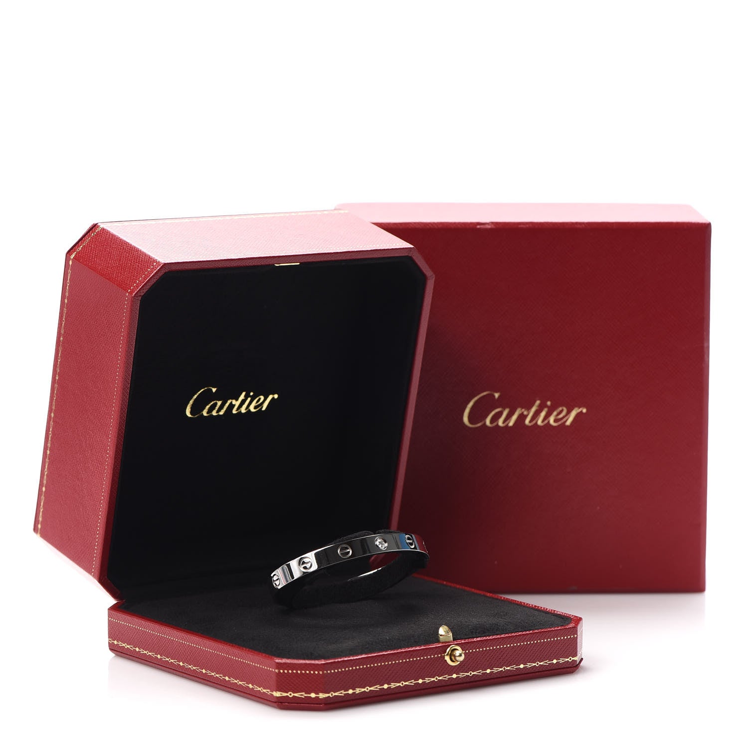 Cartier 18K White Gold 1 Diamond LOVE Cuff Bracelet 16 5 of 5
