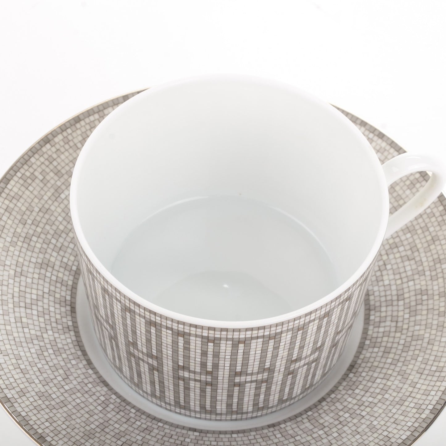 Porcelain Mosaique Au 24 Platine Breakfast Cup and Saucer