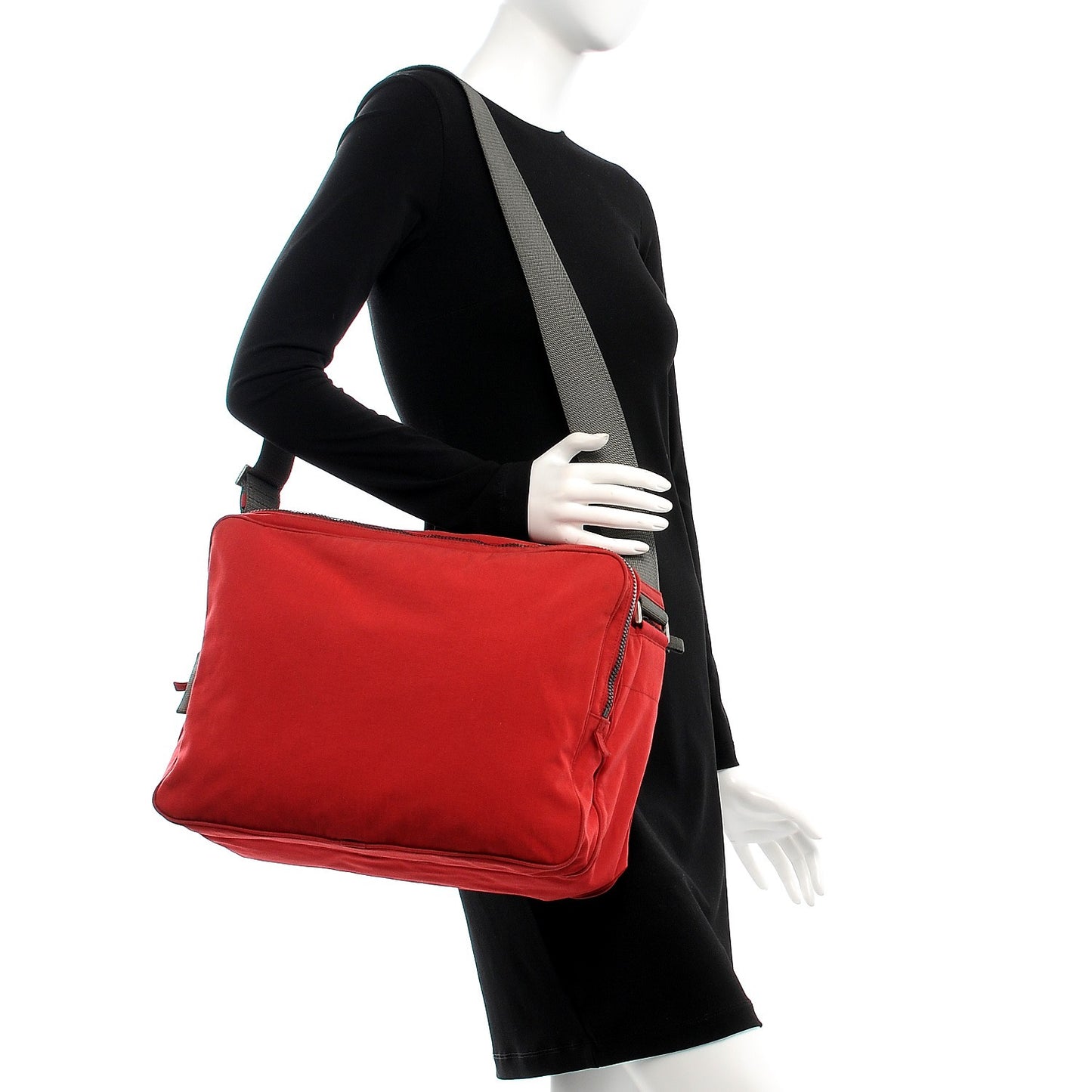 Tessuto Nylon Messenger Bag Rosso