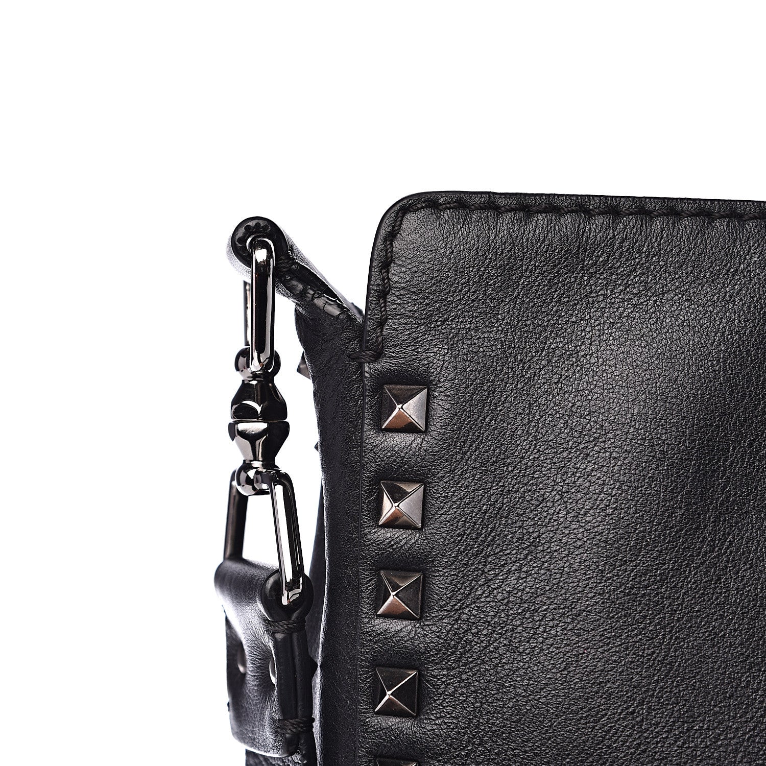 Valentino Garavani Calfskin Large Rockstud All Over Flip-Lock Messenger Bag Black 10 of 20