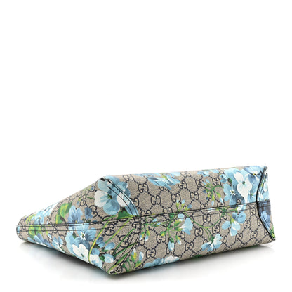 Gucci GG Supreme Monogram Blooms Small Reversible Tote Beige Blue Navy 7 of 18