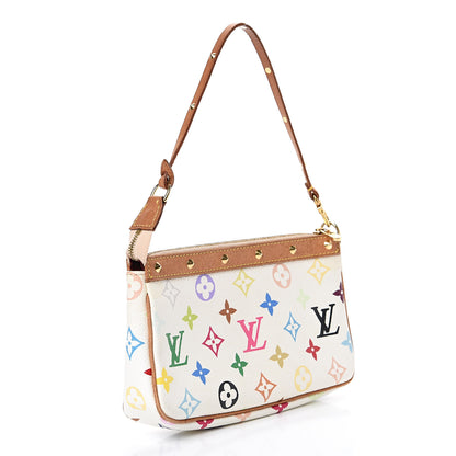 Louis Vuitton Monogram Multicolor Pochette Accessories White 2 of 14