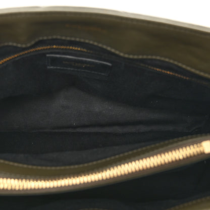 Saint Laurent Calfskin Y Quilted Monogram Medium Loulou Chain Satchel Military Olive 6 of 11