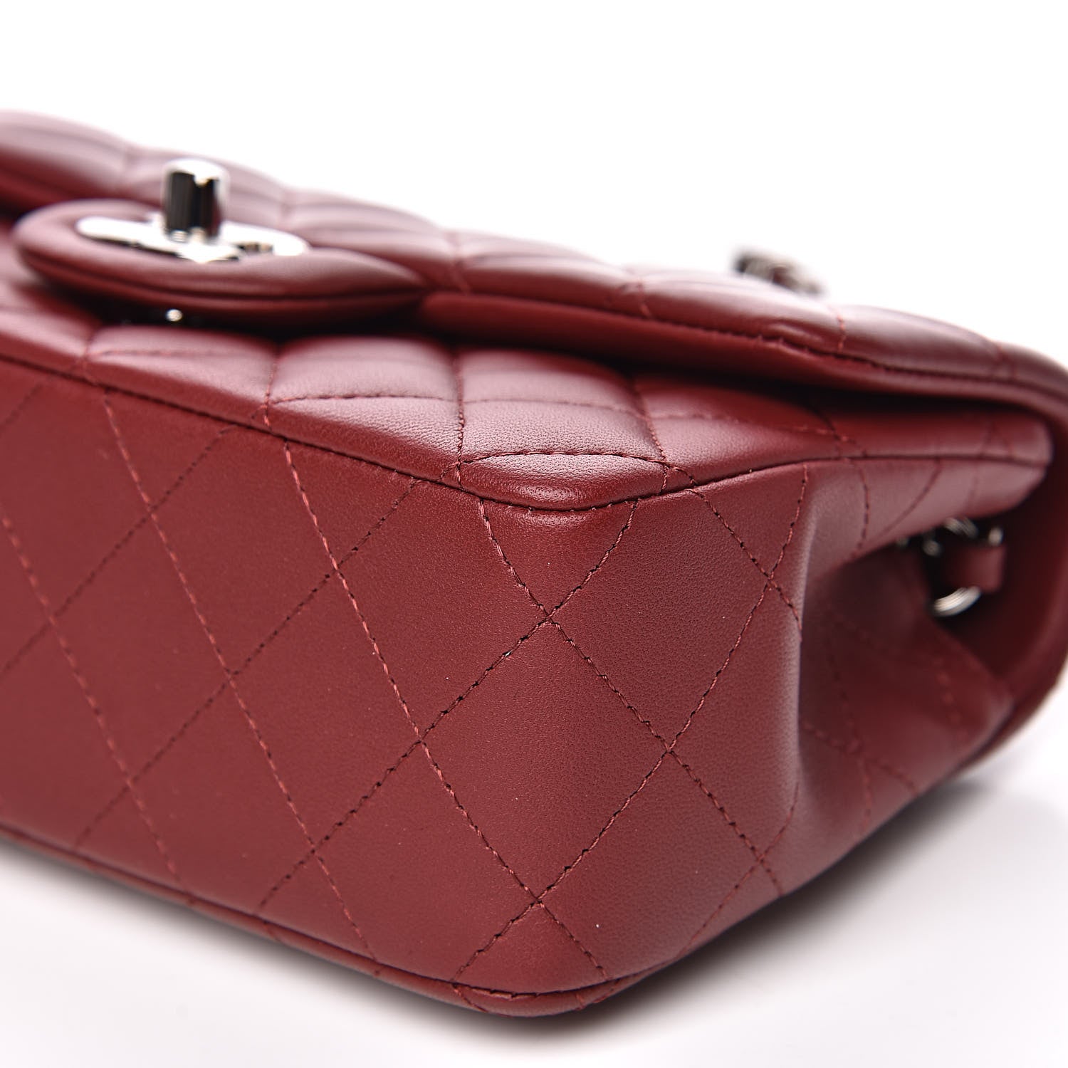 Chanel Lambskin Quilted Mini Rectangular Flap Burgundy 9 of 11
