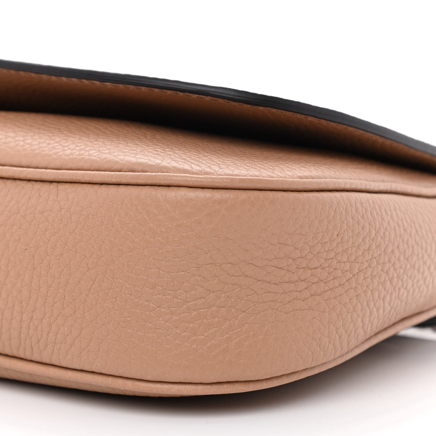Pebbled Calfskin Medium Soho Flap Crossbody Camelia