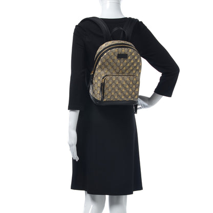 Gucci GG Supreme Monogram Bees Print Small Day Backpack Beige Oro Black 2 of 7
