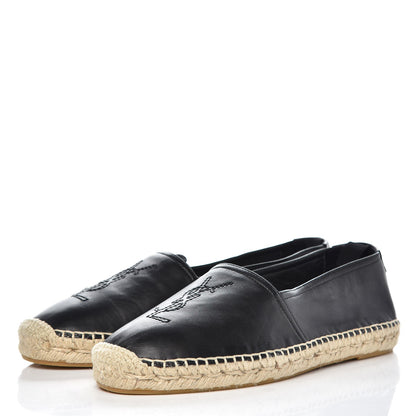Saint Laurent Calfskin Men's Monogram Espadrilles 43 Black 3 of 9