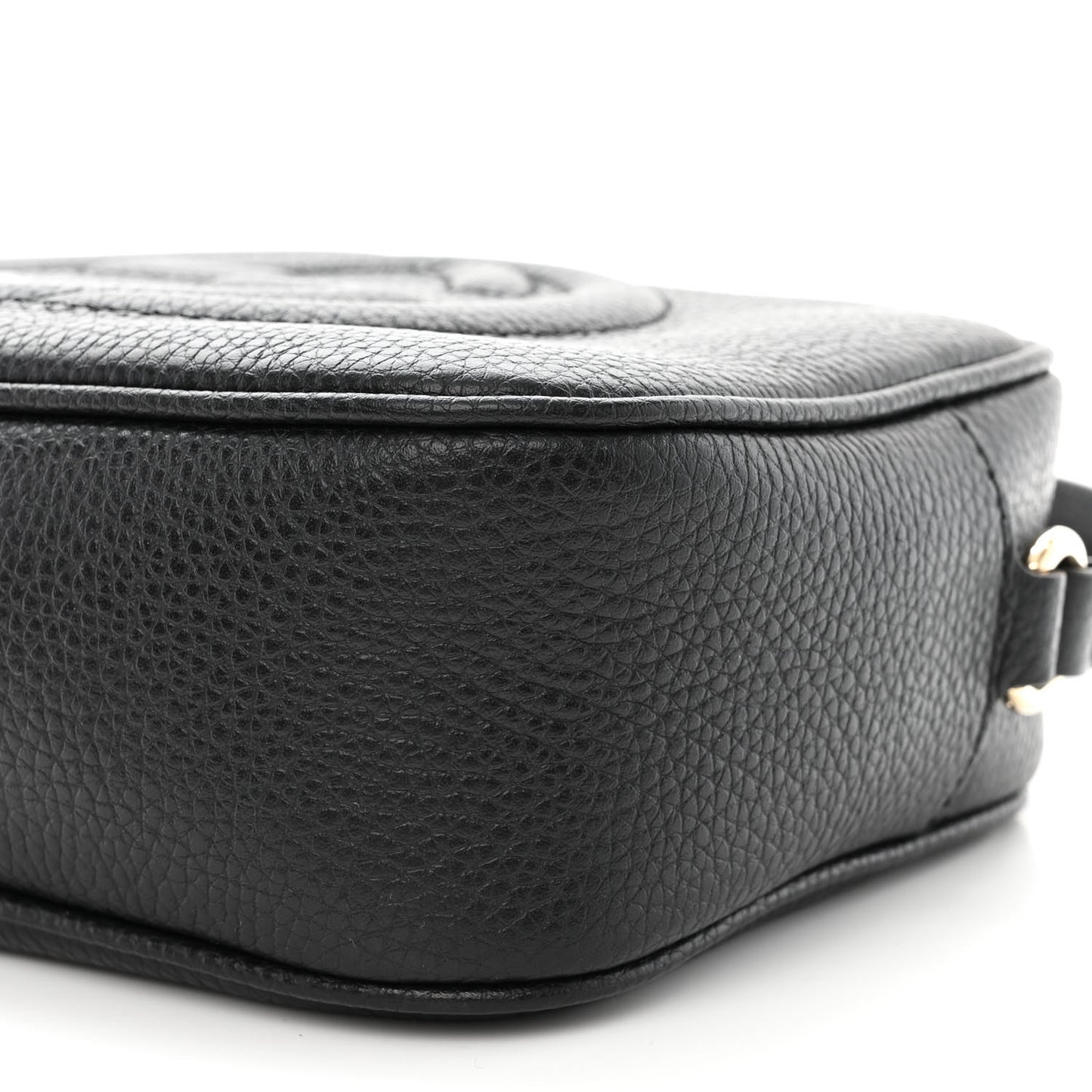 Pebbled Calfskin Small Soho Disco Bag Black