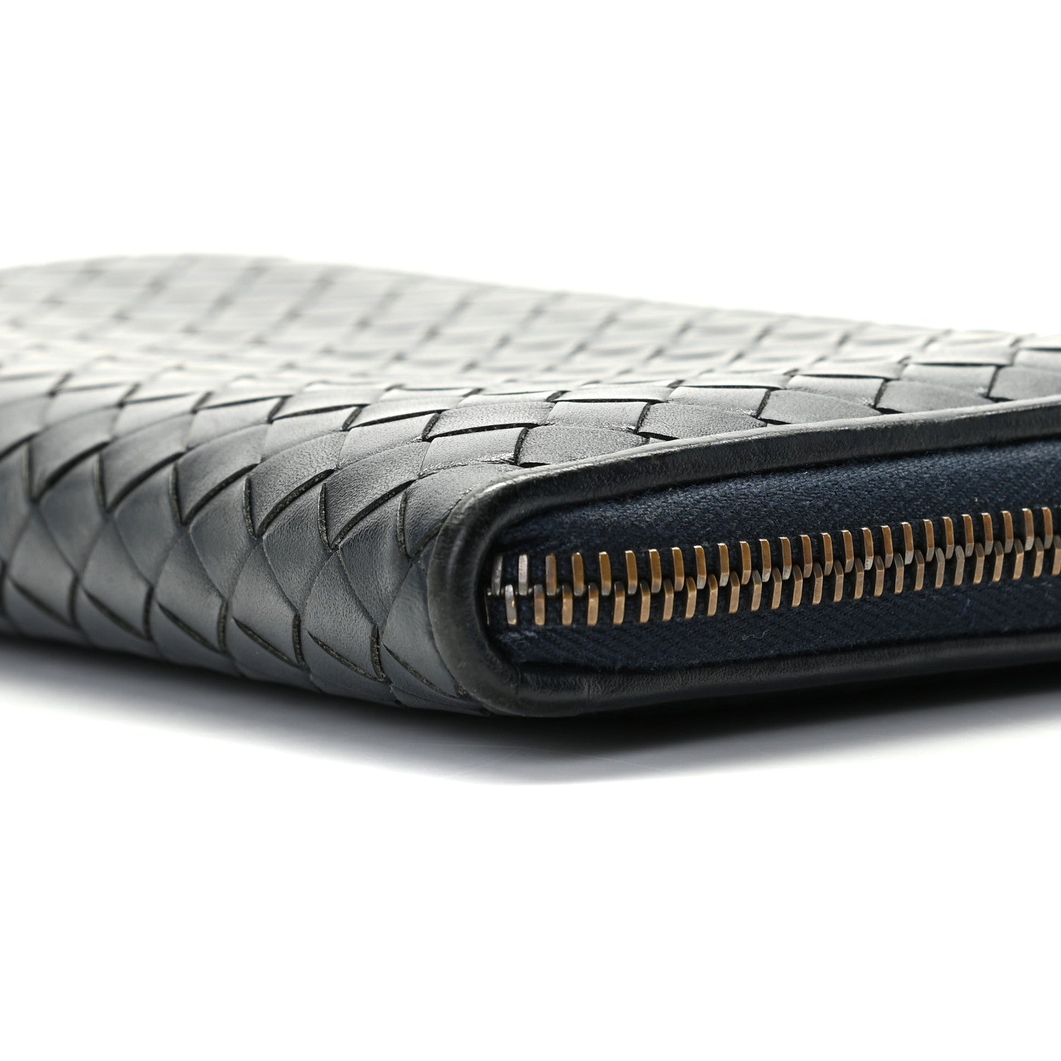 Bottega Veneta Nappa Intrecciato Zip Around Wallet Denim 6 of 12