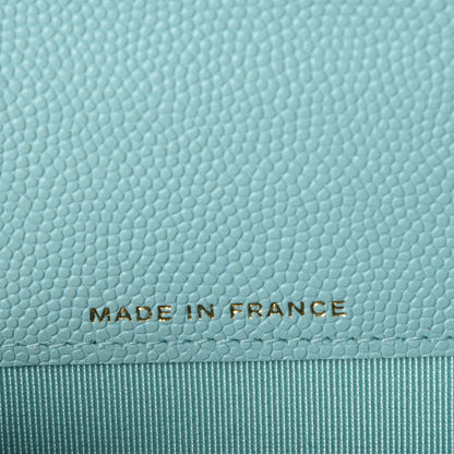 Chanel Caviar Quilted Card Holder Light Blue 7 of 9