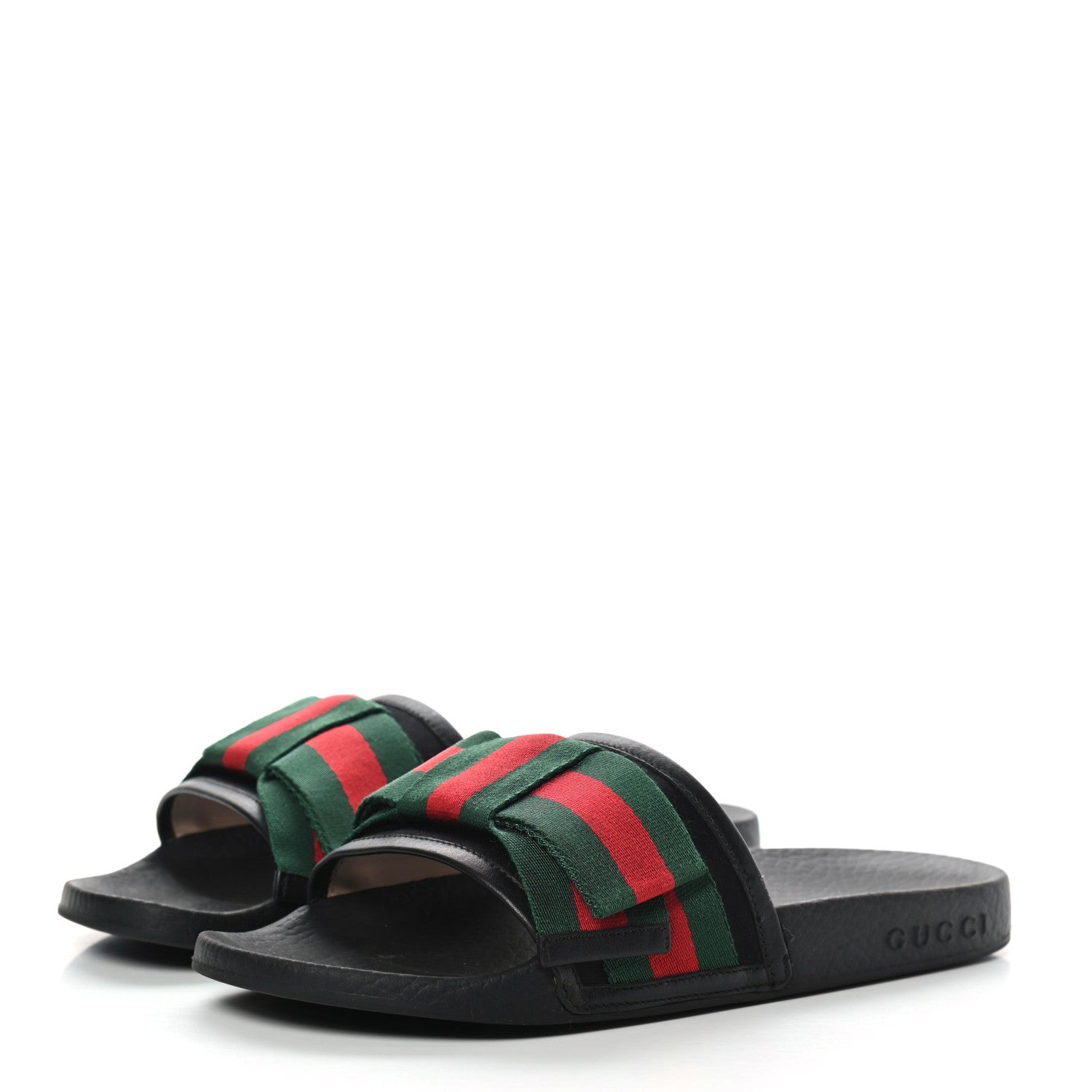 Gucci Satin Web Bow Slide Sandals 36 Black 3 of 8